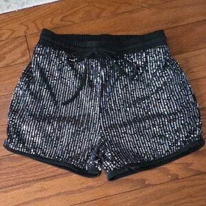 Black Sequin Women's Shorts